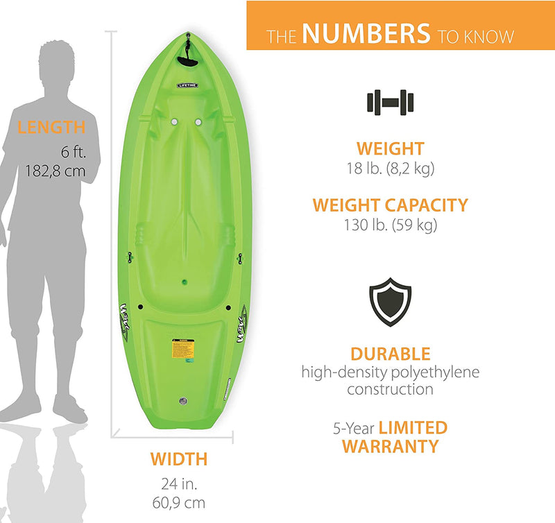 Load image into Gallery viewer, Lifetime Youth Wave Kayak with Paddle, 6 Feet, Green (In-store pickup only)
