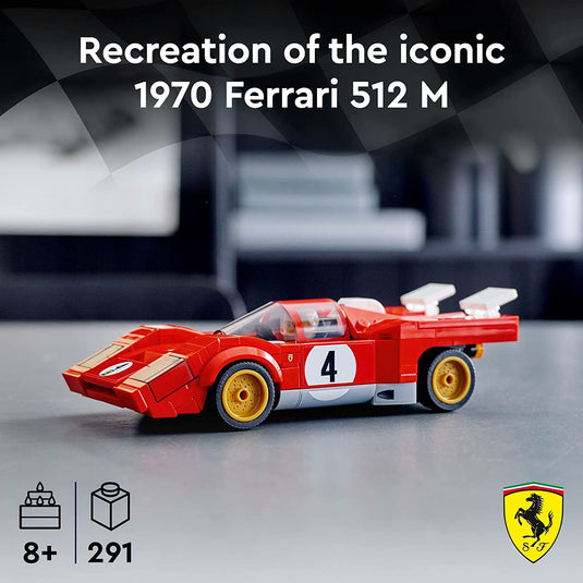 LEGO Speed Champions 1970 Ferrari 512 M 76906 Building Toy Set for Kids, Boys, and Girls Ages 8+ (291 Pieces)