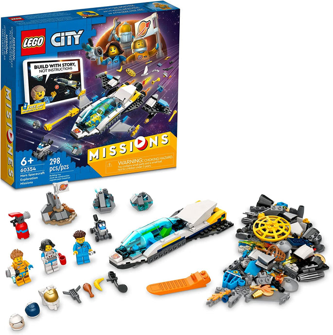 LEGO City Mars Spacecraft Exploration Missions 60354 Interactive Digital Building Toy Set for Kids, Boys, and Girls Ages 6+ (298 Pieces)