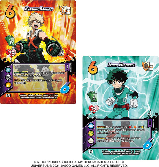 My Hero Academia Collectible Card Game Izuku Midoriya vs. Katsuki Two Player Rival Decks