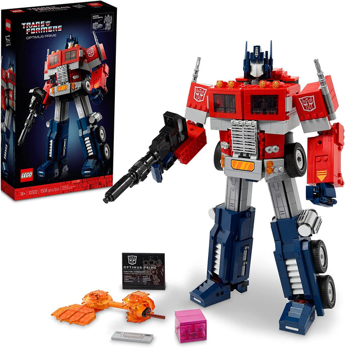 LEGO Optimus Prime 10302 Building Set for Adults; Build a Collectible Model of a Transformers Legend (1,508 Pieces), 11.1 x 18.9 x 3.58 inches