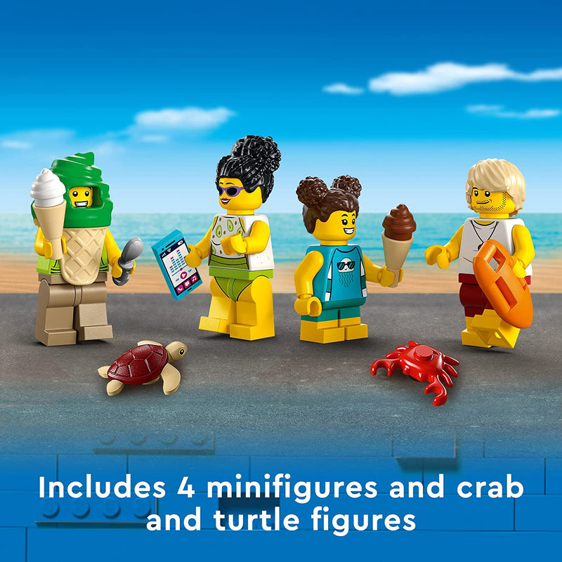 Load image into Gallery viewer, LEGO City Beach Lifeguard Station 60328 Building Kit for Ages 5+, with 4 Minifigures and Crab and Turtle Figures (211 Pieces)
