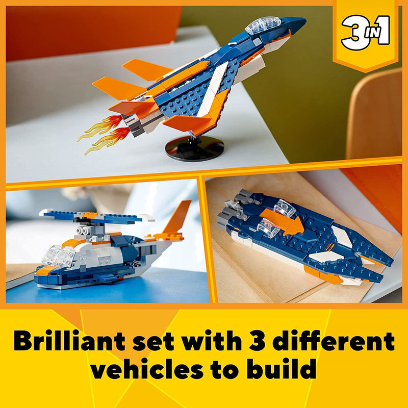 Load image into Gallery viewer, LEGO Creator 3in1 Supersonic-Jet 31126 Building Toy Set for Kids, Boys, and Girls Ages 7+ (215 Pieces)
