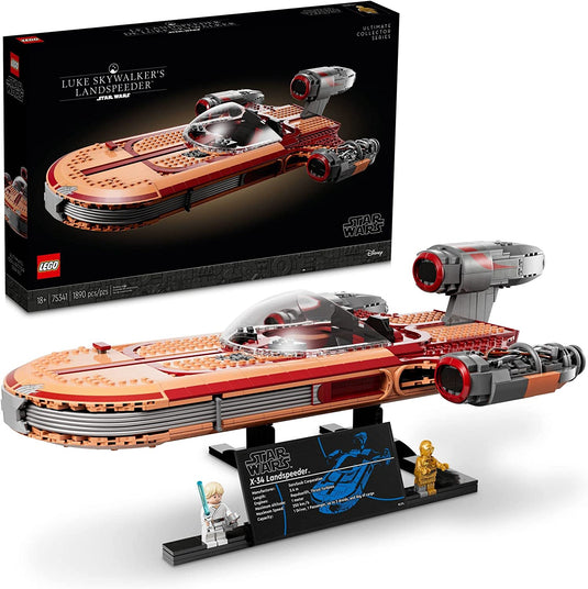LEGO Star Wars Luke Skywalker’s Landspeeder 75341 Collectible Building Display Set for Adult Fans of Star Wars (1,890 Pieces)