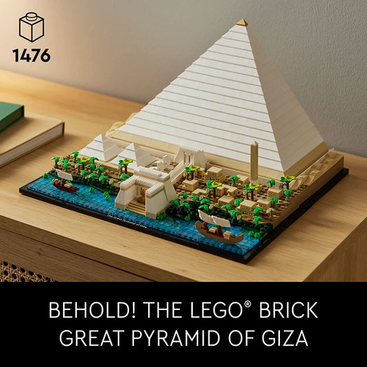 LEGO Architecture Landmark Collection Great Pyramid of Giza 21058 Building Set; Collectible Model for Adults (1,476 Pieces), 18.9 x 14.88 x 4.41 inches