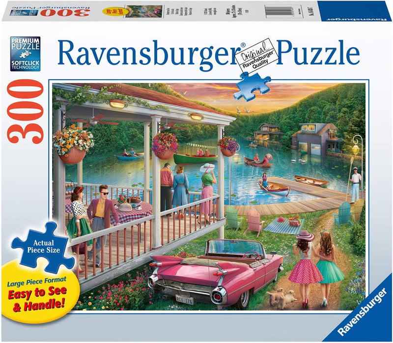 Load image into Gallery viewer, Ravensburger 16438 Summer at The Lake 300 Piece Large Pieces Jigsaw Puzzle for Adults - Every Piece is Unique, Softclick Technology Means Pieces Fit Together Perfectly
