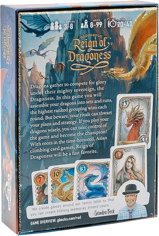 Reign of Dragoness Card Game by Grandpa Beck's Games - A Strategic Hand Elimination Card Game | from The Creators of Cover Your Assets, Cover Your Kingdom & Skull King | 3-8 Players 8+