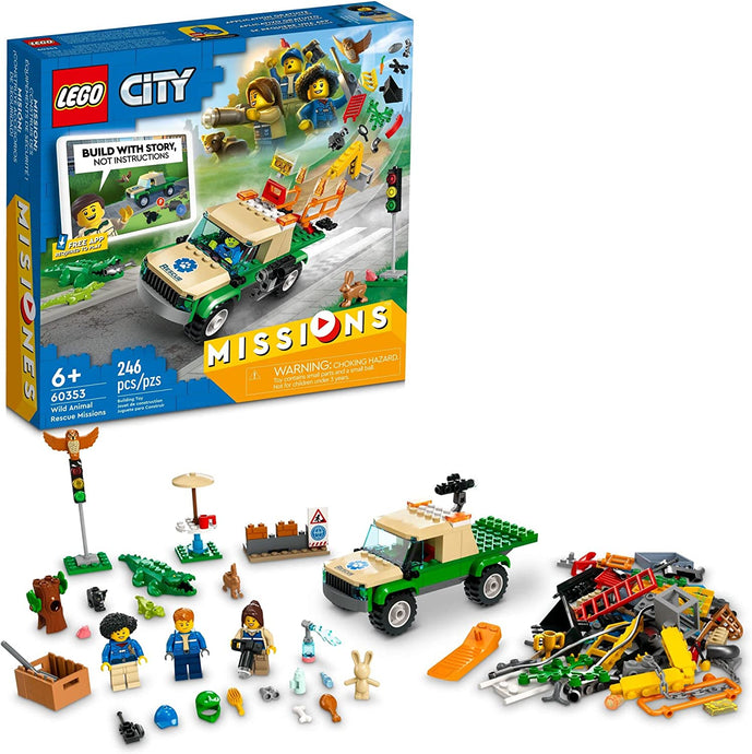 LEGO City Wild Animal Rescue Missions 60353 Interactive Digital Building Toy Set for Kids, Boys, and Girls Ages 6+ (246 Pieces)