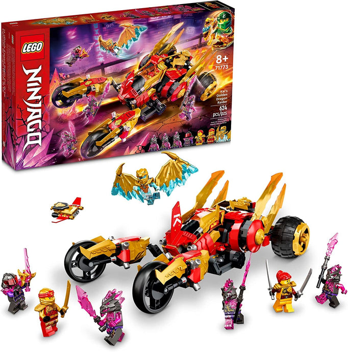 LEGO NINJAGO Kai’s Golden Dragon Raider 71773 Ninja Building Toy Set for Boys, Girls, and Kids Ages 8+ (624 Pieces)