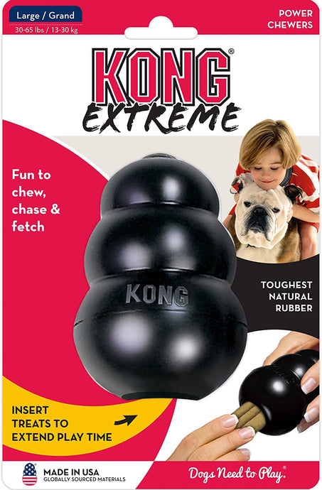 KONG - Extreme Dog Toy - Toughest Natural Rubber, Black - Fun to Chew, Chase and Fetch - for Large Dogs