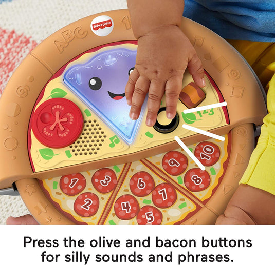 Fisher-Price Laugh & Learn Slice of Learning Pizza, pretend food musical baby toy with lights and spinning action for baby and toddler ages 6-36 months