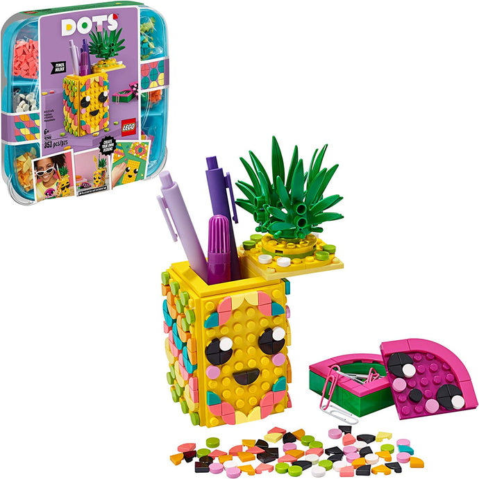 LEGO DOTS Pineapple Pencil Holder 41906 DIY Craft Decorations Kit, A Fun Craft kit for Kids who Like Arts and Crafts Projects, That Also Makes a Great Holiday or Birthday Gift (351 Pieces)