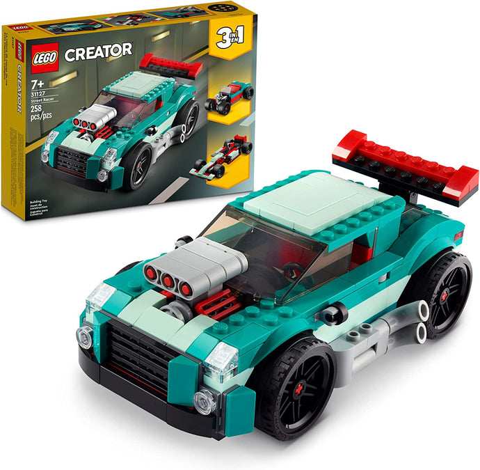 LEGO Creator 3in1 Street Racer 31127 Building Toy Set for Kids, Boys, and Girls Ages 7+ (258 Pieces)