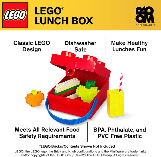 Lego Hand Carry Box 4 Handle Blue, Bright Red