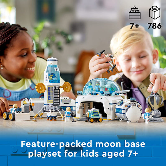 City Space Lunar Research Base 60350 Building Toy Set for Kids, Boys, and Girls Ages 7+ (786 Pieces)