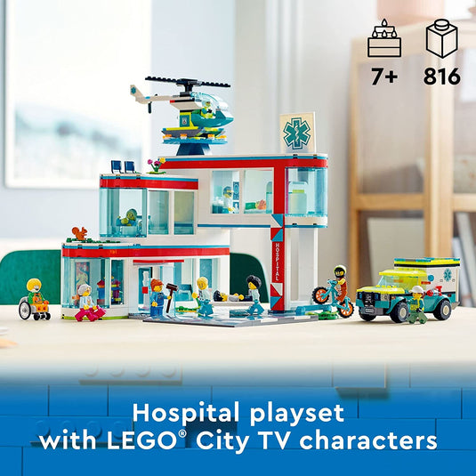 LEGO My City Hospital 60330 Building Toy Set for Kids, Boys, and Girls Ages 7+ (816 Pieces)