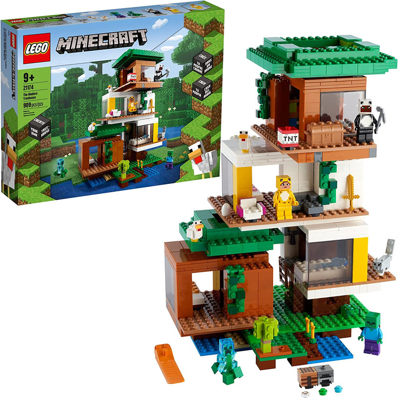 Load image into Gallery viewer, LEGO Minecraft The Modern Treehouse 21174 Giant Treehouse Building Kit Playset; Fun Toy for Minecraft-Gaming Kids; New 2021 (909 Pieces)
