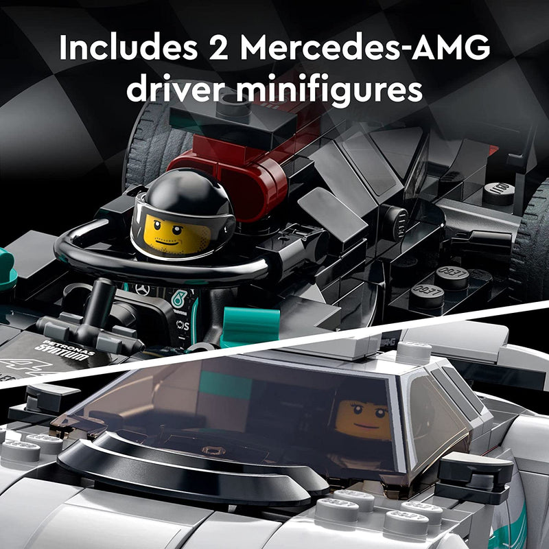 Load image into Gallery viewer, LEGO Speed Champions Mercedes-AMG F1 W12 E Performance &amp; Mercedes-AMG Project One 76909 Building Toy Set for Kids, Boys, and Girls Ages 9+ (564 Pieces)
