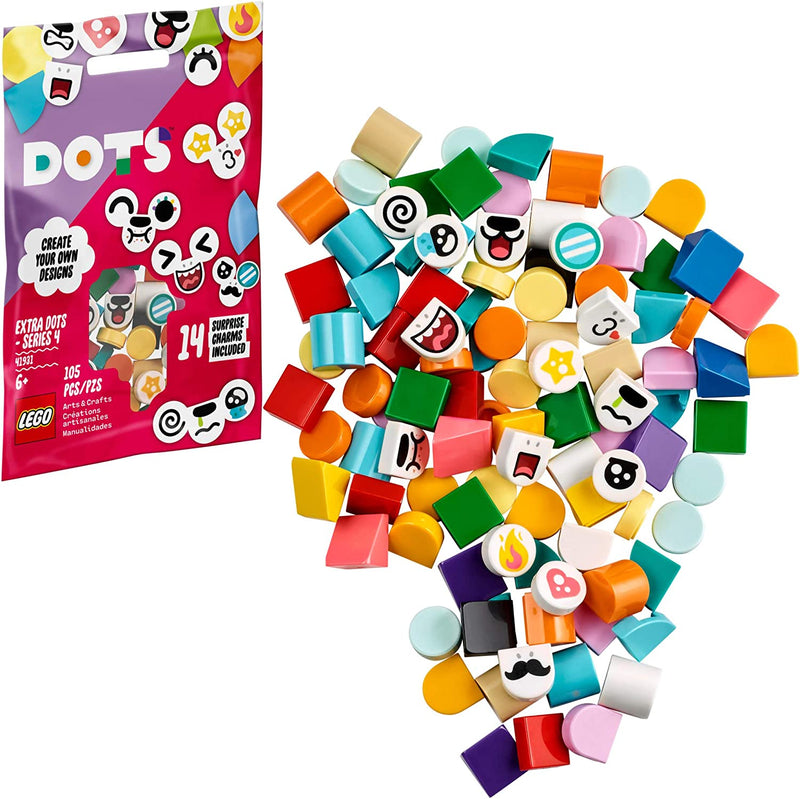 Load image into Gallery viewer, LEGO DOTS Extra DOTS – Series 4 41931 DIY Craft and Collectible Decorations Kit; Creative Fun with Tiles; Perfect for Adding to a Child’s Bracelet Kit or Room Decor, New 2021 (105 Pieces)
