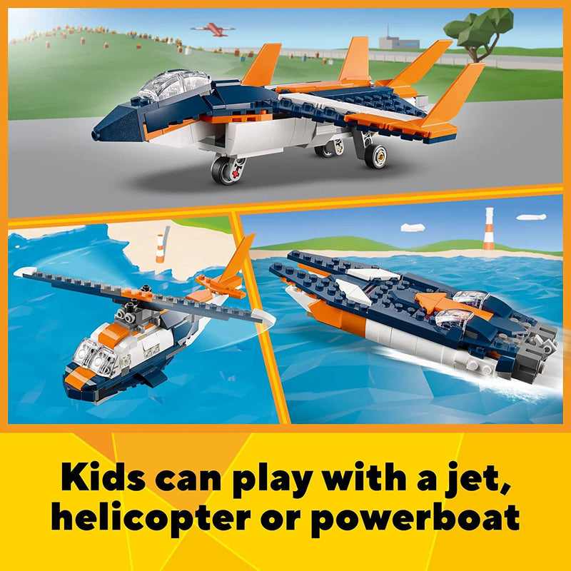 Load image into Gallery viewer, LEGO Creator 3in1 Supersonic-Jet 31126 Building Toy Set for Kids, Boys, and Girls Ages 7+ (215 Pieces)
