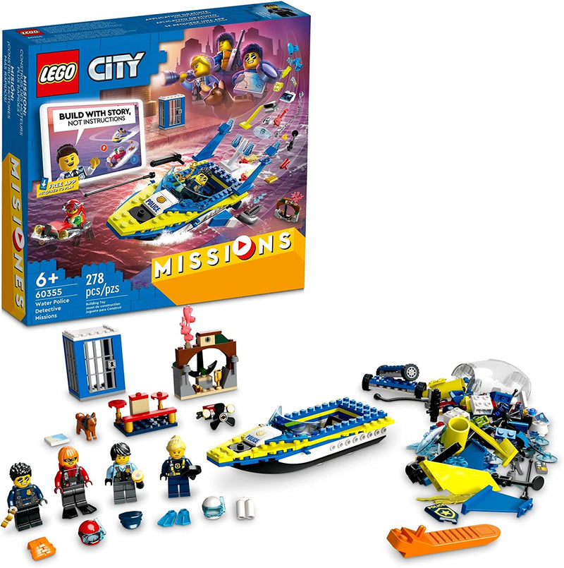 Load image into Gallery viewer, LEGO City Water Police Detective Missions 60355 Interactive Digital Building Toy Set for Kids, Boys, and Girls Ages 6+ (278 Pieces)
