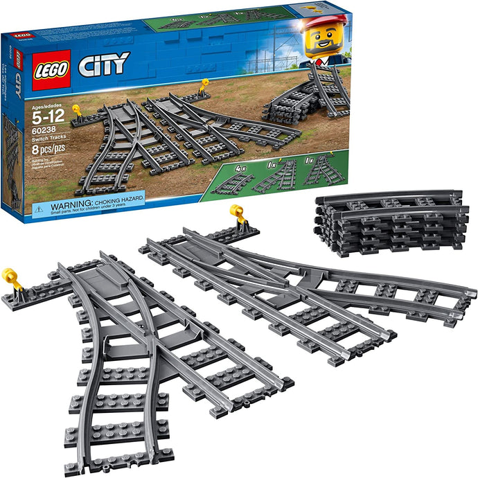 LEGO City Trains Switch Tracks 60238 Building Toy Set for Kids, Boys, and Girls Ages 5+ (8 Pieces)