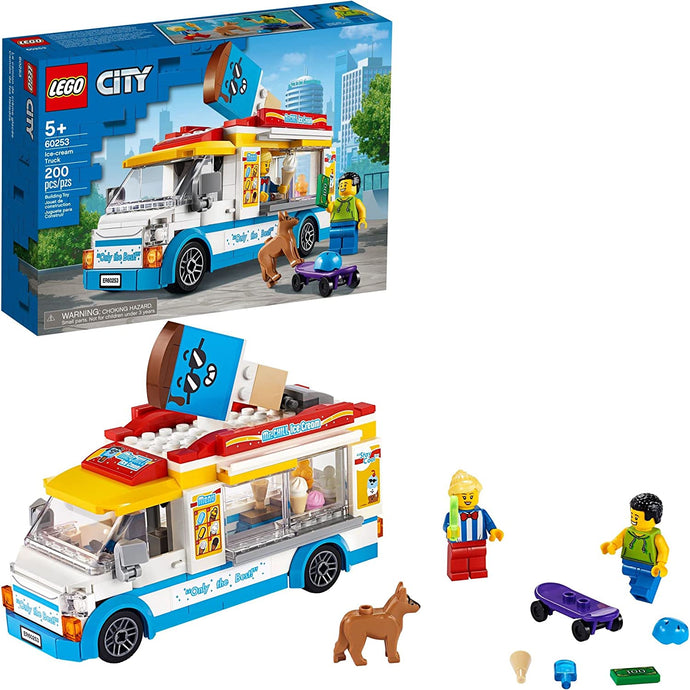 LEGO City Great Vehicles Ice-Cream Truck 60253 Building Toy Set for Kids, Boys, and Girls Ages 5+ (200 Pieces)