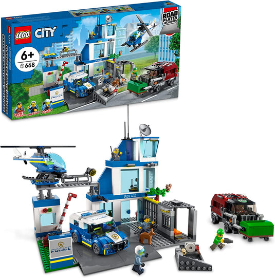 LEGO City Police Station 60316 Building Toy Set for Kids, Boys, and Girls Ages 6+ (668 Pieces)