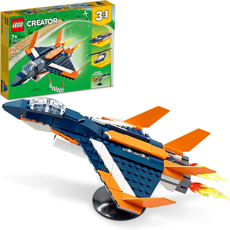 Load image into Gallery viewer, LEGO Creator 3in1 Supersonic-Jet 31126 Building Toy Set for Kids, Boys, and Girls Ages 7+ (215 Pieces)
