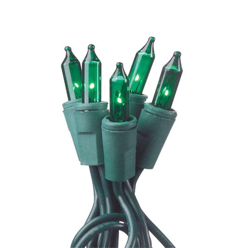 Load image into Gallery viewer, Celebrations Incandescent Mini Green 100 ct String Christmas Lights 20 ft.

