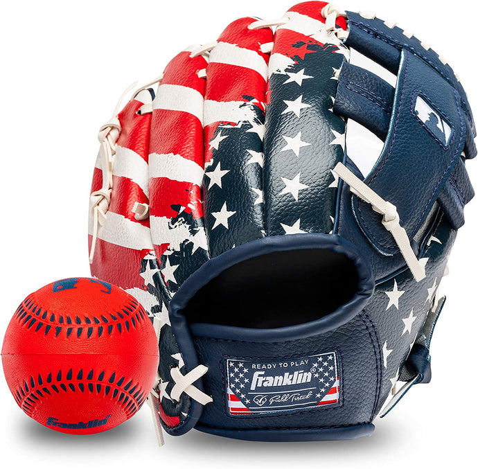 Franklin Sports Kids Baseball Gloves - RTP Youth Teeball Glove + Ball Set - Boys + Girls Teeball Mitt Set - Kids + Toddlers - 9.5