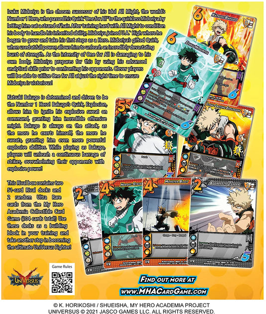 My Hero Academia Collectible Card Game Izuku Midoriya vs. Katsuki Two Player Rival Decks