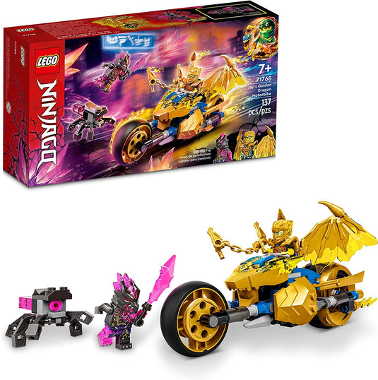 LEGO NINJAGO Jay’s Golden Dragon Motorbike 71768 Ninja Building Toy Set for Boys, Girls, and Kids Ages 7+ (137 Pieces)