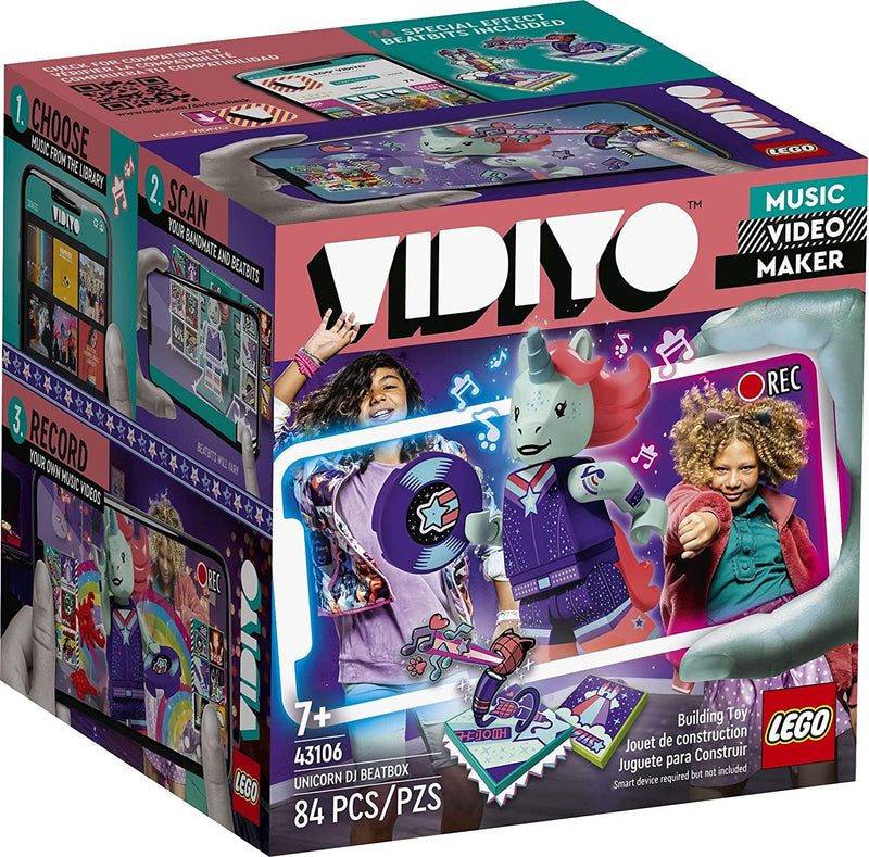 Load image into Gallery viewer, LEGO VIDIYO Unicorn DJ Beatbox 43106 Building Kit with Minifigure; Creative Kids Will Love Producing Music Videos Full of Songs, Dance Moves and Special Effects, New 2021 (84 Pieces)
