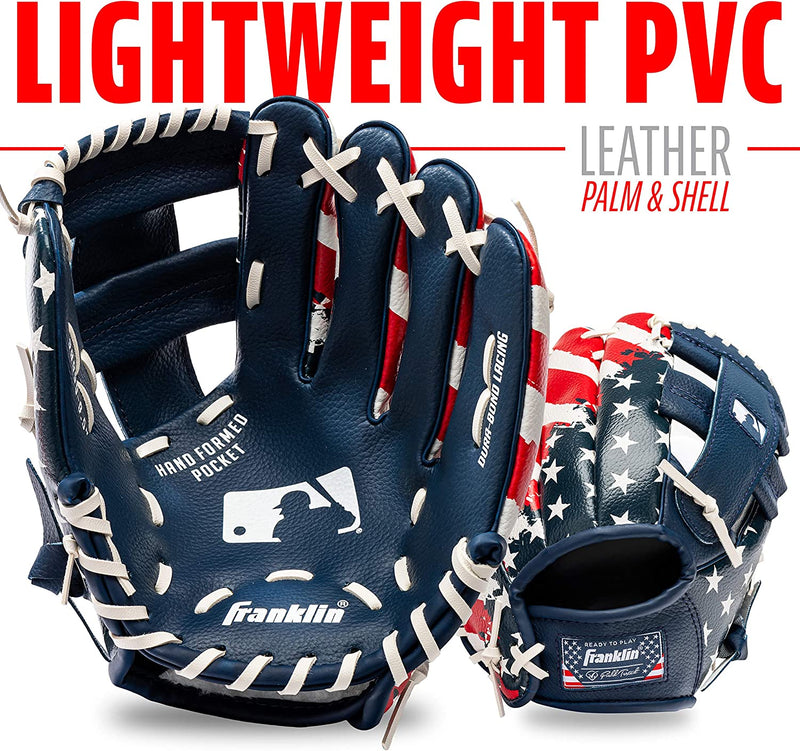 Load image into Gallery viewer, Franklin Sports Kids Baseball Gloves - RTP Youth Teeball Glove + Ball Set - Boys + Girls Teeball Mitt Set - Kids + Toddlers - 9.5&quot;
