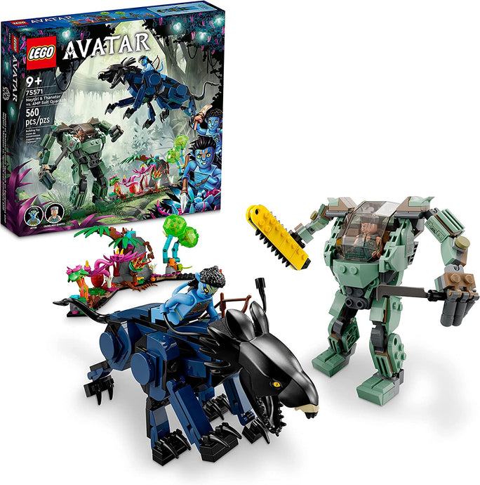 LEGO Avatar Neytiri & Thanator vs. AMP Suit Quaritch 75571 Building Toy Set; Gift Idea for Boys and Girls with Minifigures for Ages 9+ (560 Pieces)