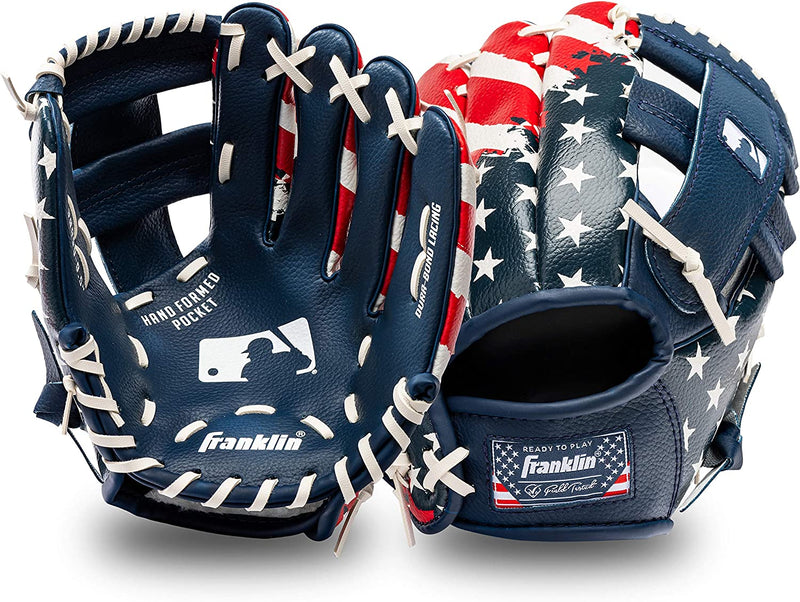 Load image into Gallery viewer, Franklin Sports Kids Baseball Gloves - RTP Youth Teeball Glove + Ball Set - Boys + Girls Teeball Mitt Set - Kids + Toddlers - 9.5&quot;
