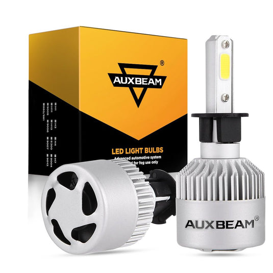 AUXBEAM H3 LED Headlight Bulbs S2-Series COB 270°/360° Beam 8000LM