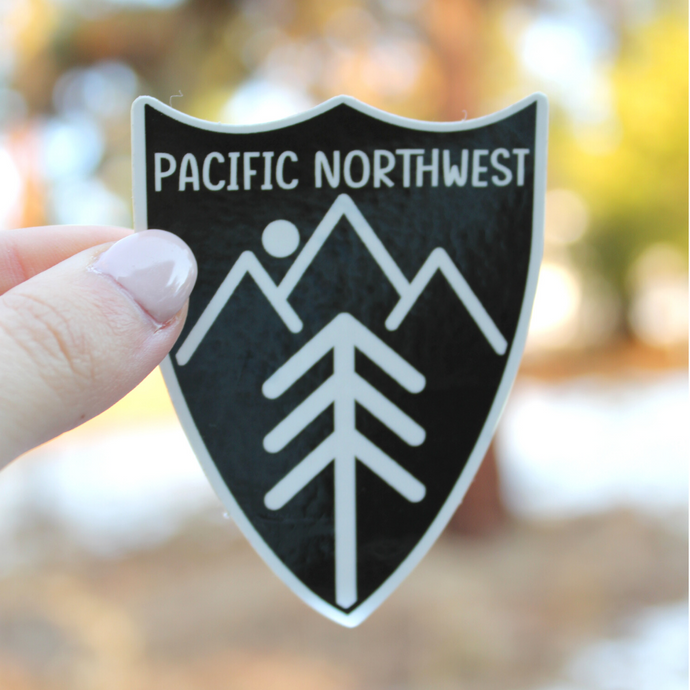 Black Pacific Northwest Shield Sticker