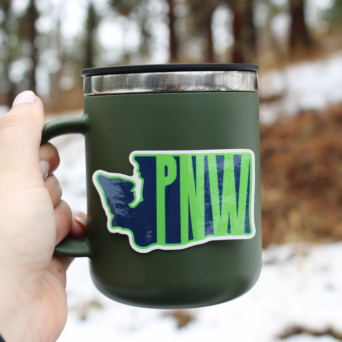 Navy Blue Washington State Green PNW Sticker