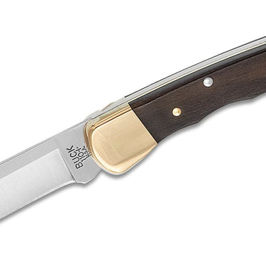 Buck Knives - 110 Folding Hunter Knife with Finger Grooves and Leather Sheath