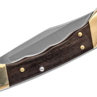 Buck Knives - 110 Folding Hunter Knife with Finger Grooves and Leather Sheath