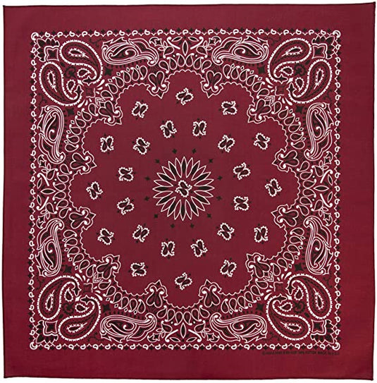 BURGUNDY PAISLEY BANDANA