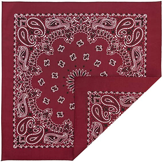 BURGUNDY PAISLEY BANDANA