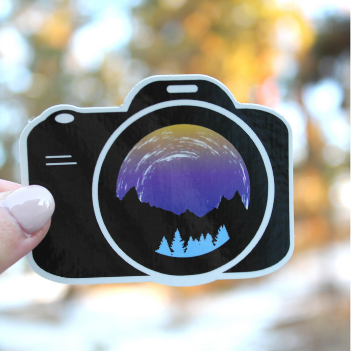 Camera Purple-to-Yellow Sky Sticker