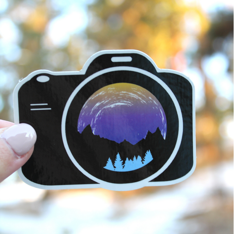 Load image into Gallery viewer, Camera Purple-to-Yellow Sky Sticker
