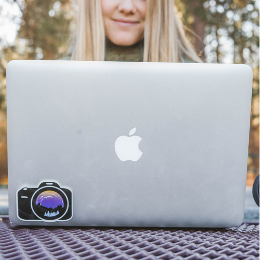 Camera Purple-to-Yellow Sky Sticker