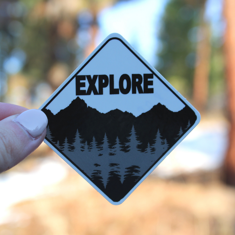 Load image into Gallery viewer, Explore Black and White Mountains Sticker

