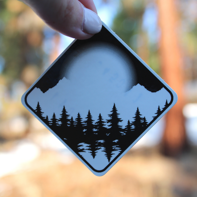 Black and White Mountains Sticker