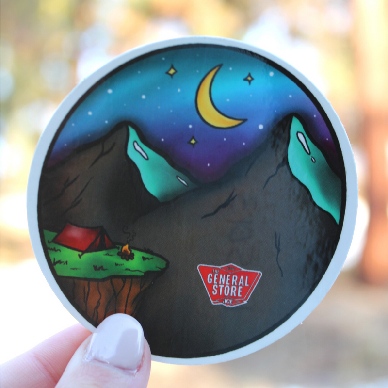 Load image into Gallery viewer, The General Store Campsite on a Cliff Sticker
